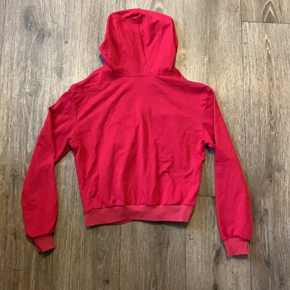 Shein Red Hoodie Sweatshirt with Yellow Rose Embroidery - Picture 5 of 5